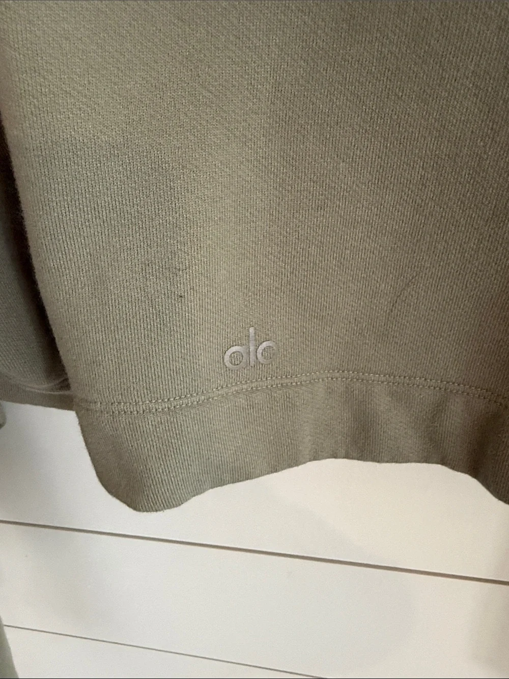 ALO Yoga Cropped Olive Hoodie